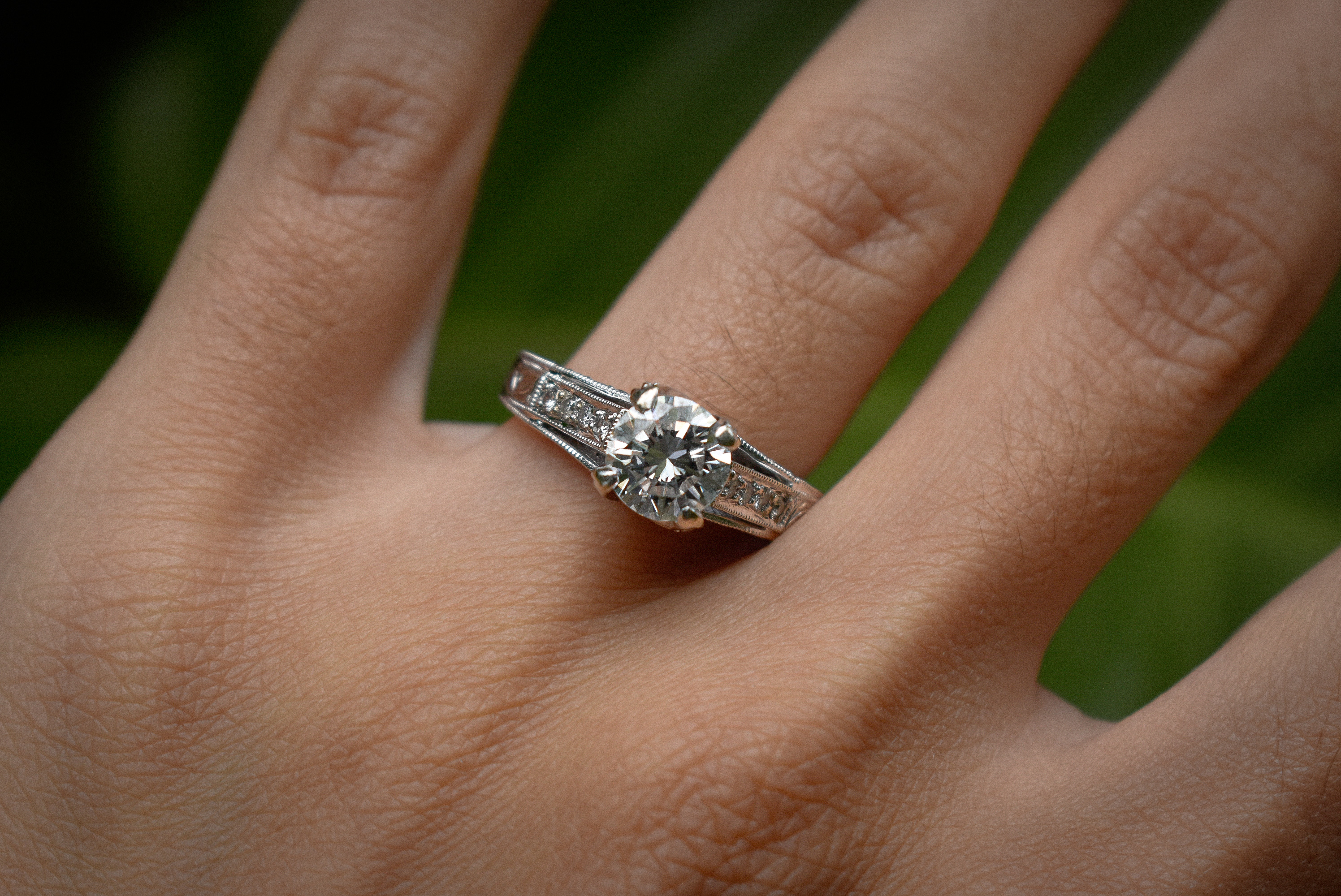 Diamond Solitaire  Engagement Ring